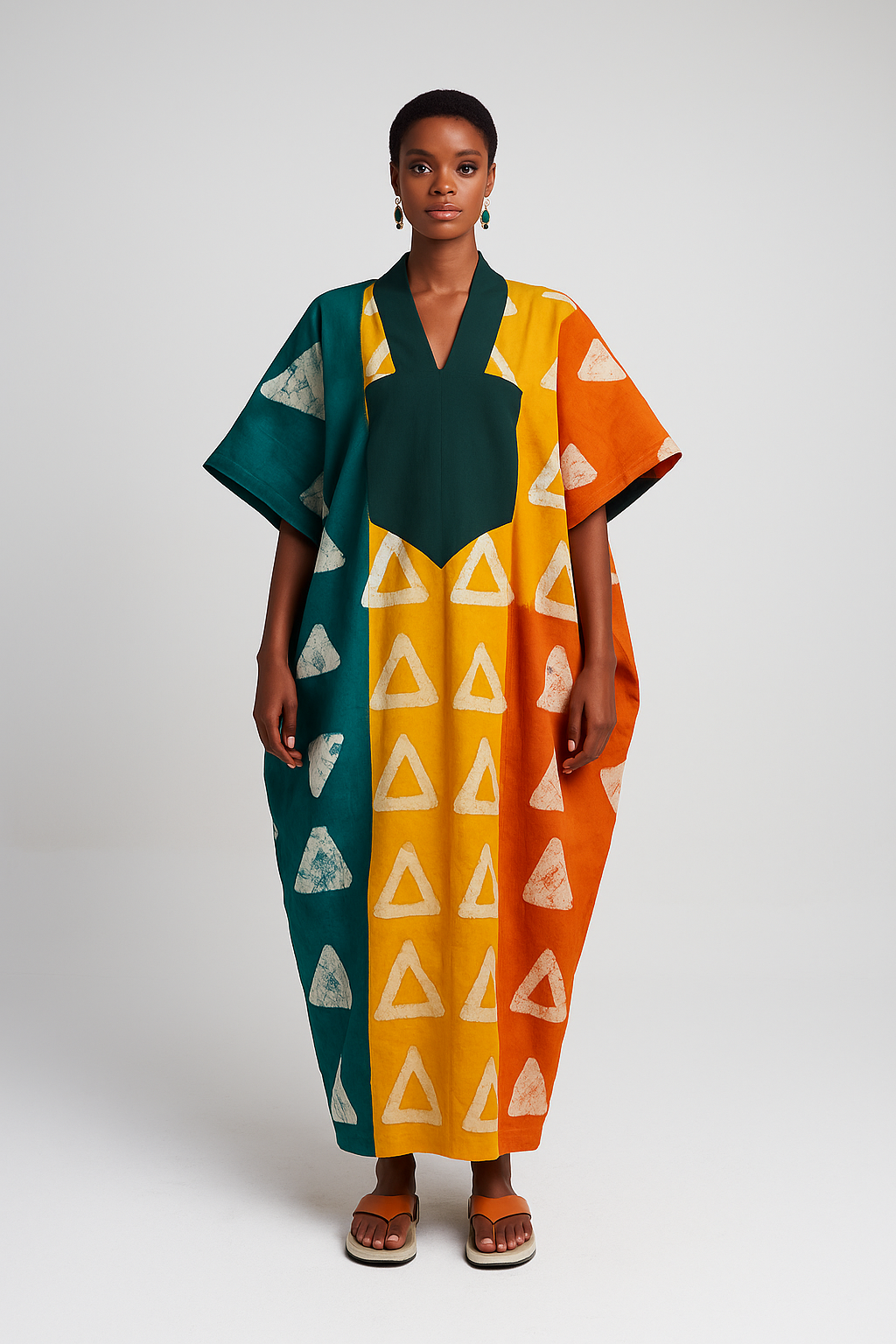The Kaduna Harmony Kaftan – Sunset Geometry