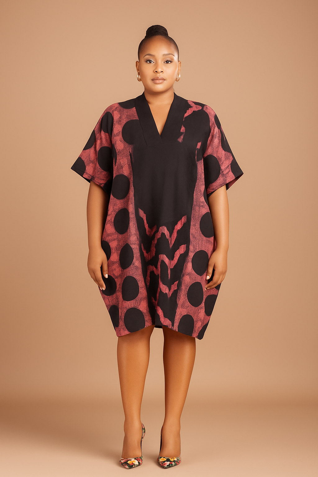 Abeni Noir – Hand-Dyed Pink & Black Cotton Bubu