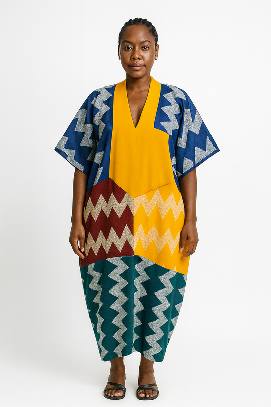 The Zaria Mosaic Kaftan – Crimson Mirage