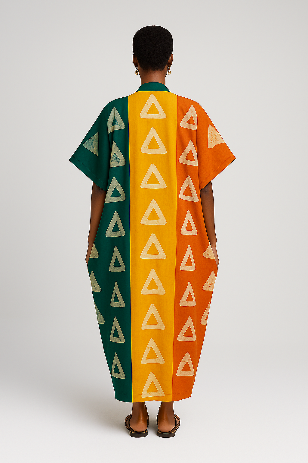 The Kaduna Harmony Kaftan – Sunset Geometry