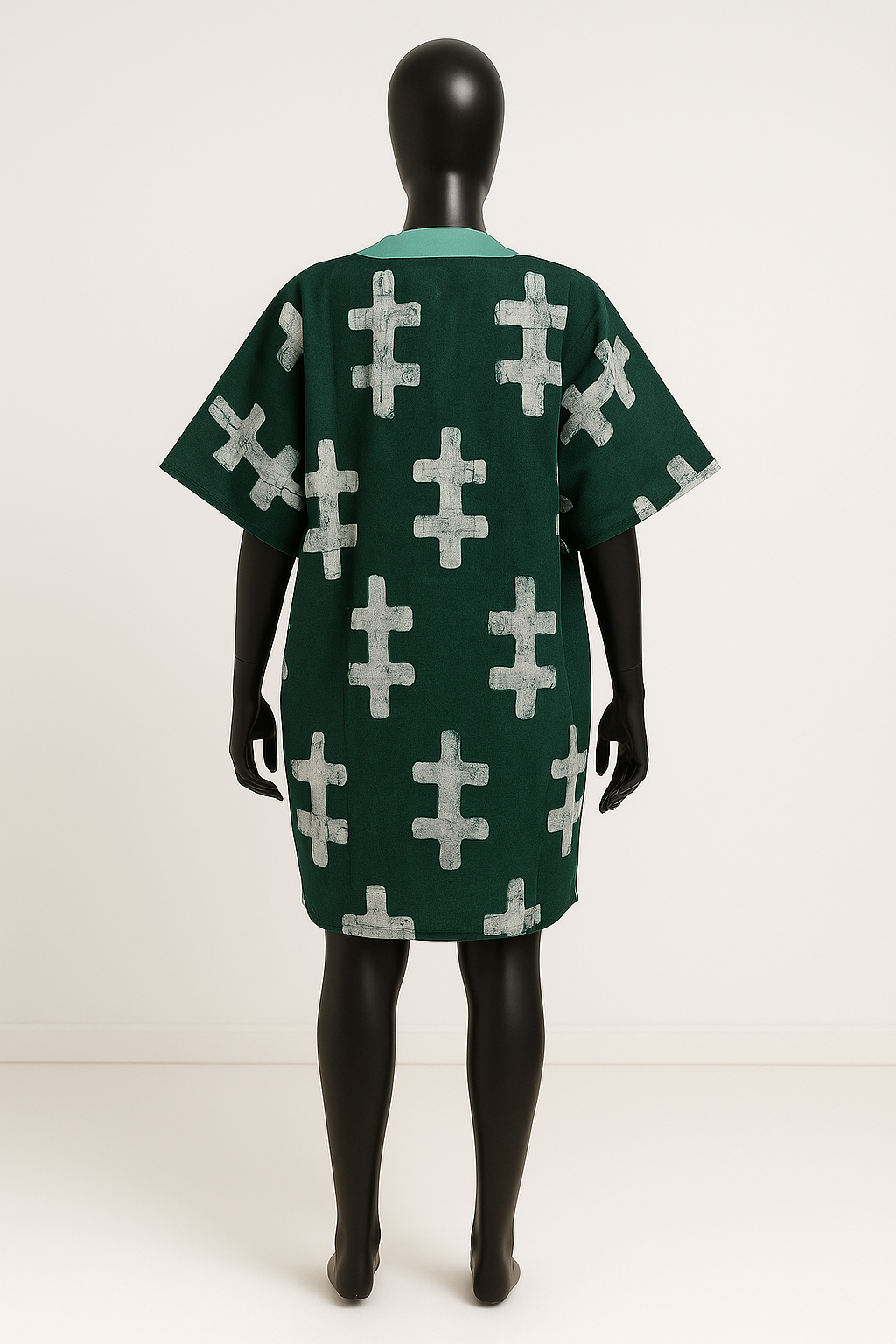 Jos Crossroads Short Bubu – Hand-Dyed Mini Kaftan in Deep Teal