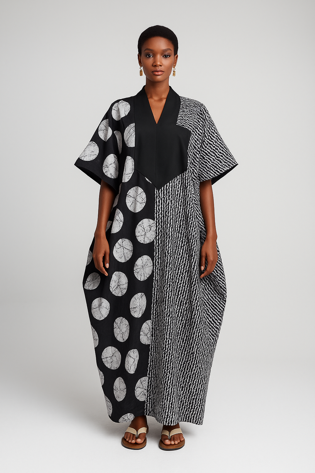 The Sokoto Eclipse Kaftan – Monochrome Harmony