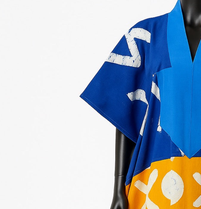 The Ibadan Soleil Kaftan – Indigo Radiance