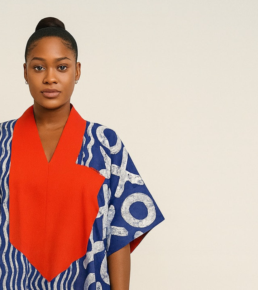The Zaria Tide Kaftan – Indigo Blaze